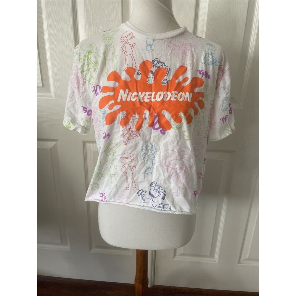 Nickelodeon‎ Junior Womens Cropped T Shirt Large Cartoon Retro 90s